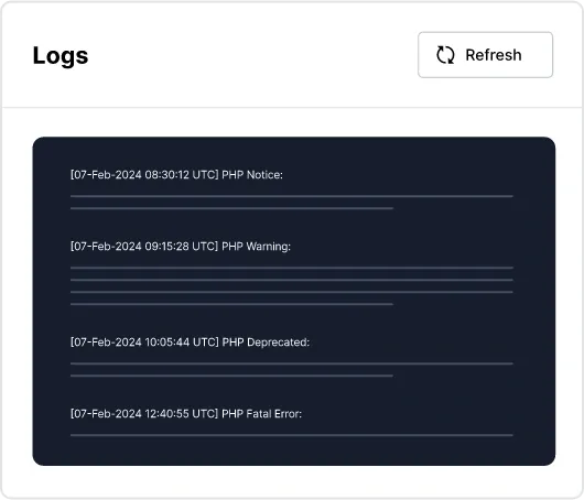 Server and application logs