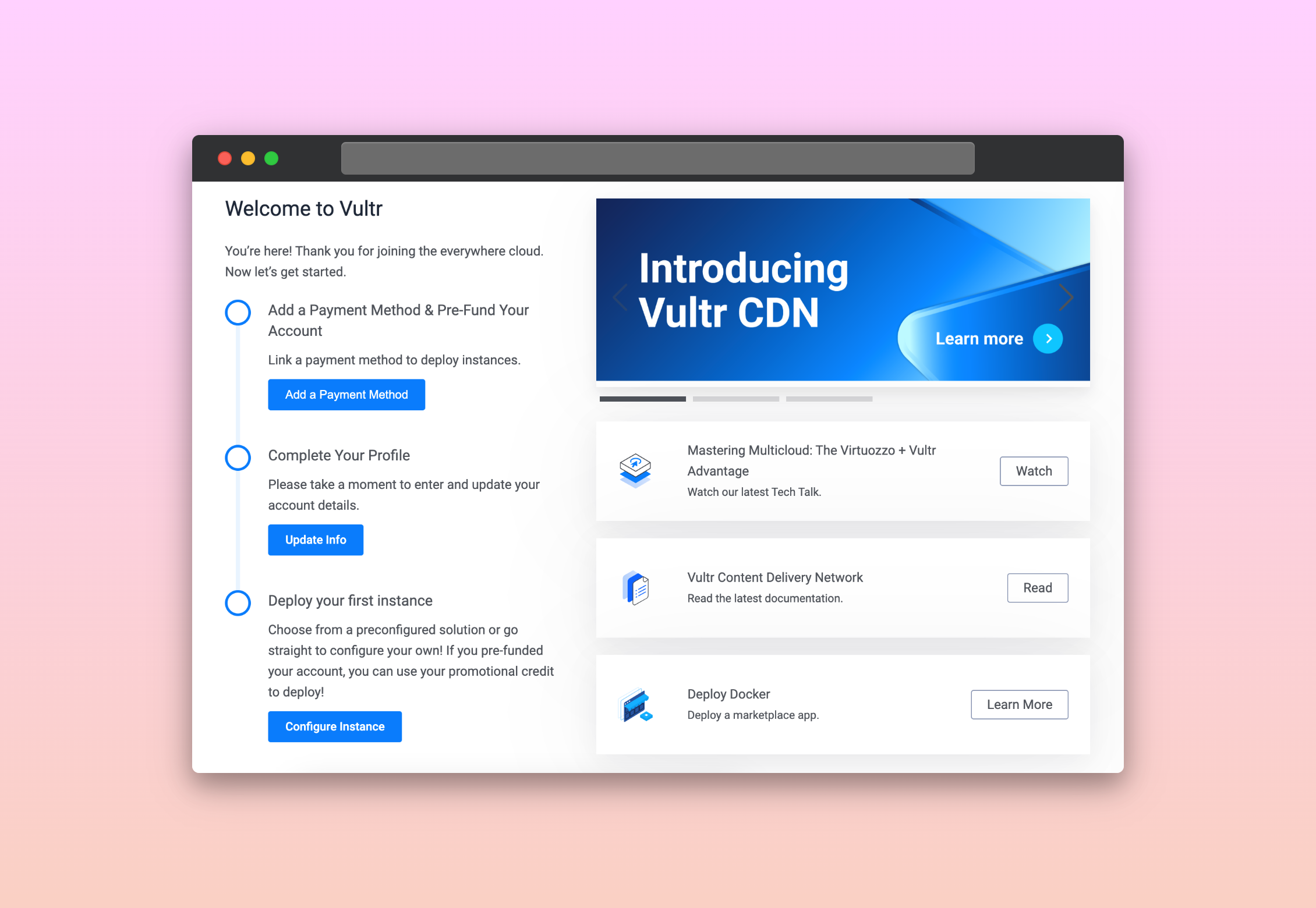 Account Details Of Vultr