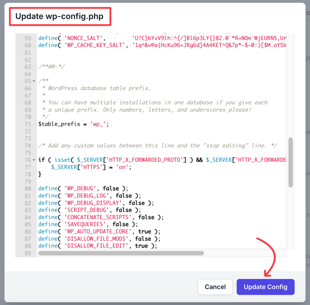 wpconfig.php editor in flywp