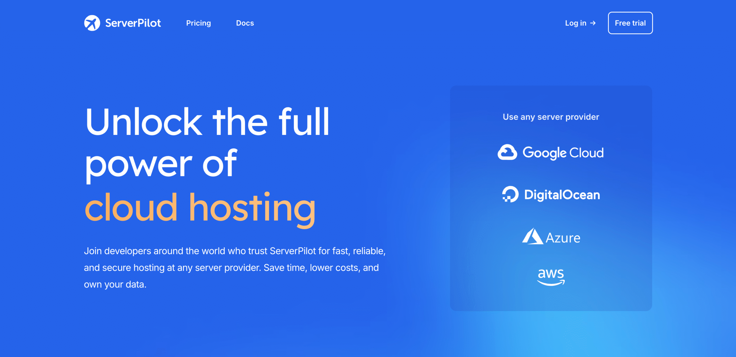 serverpilot home page