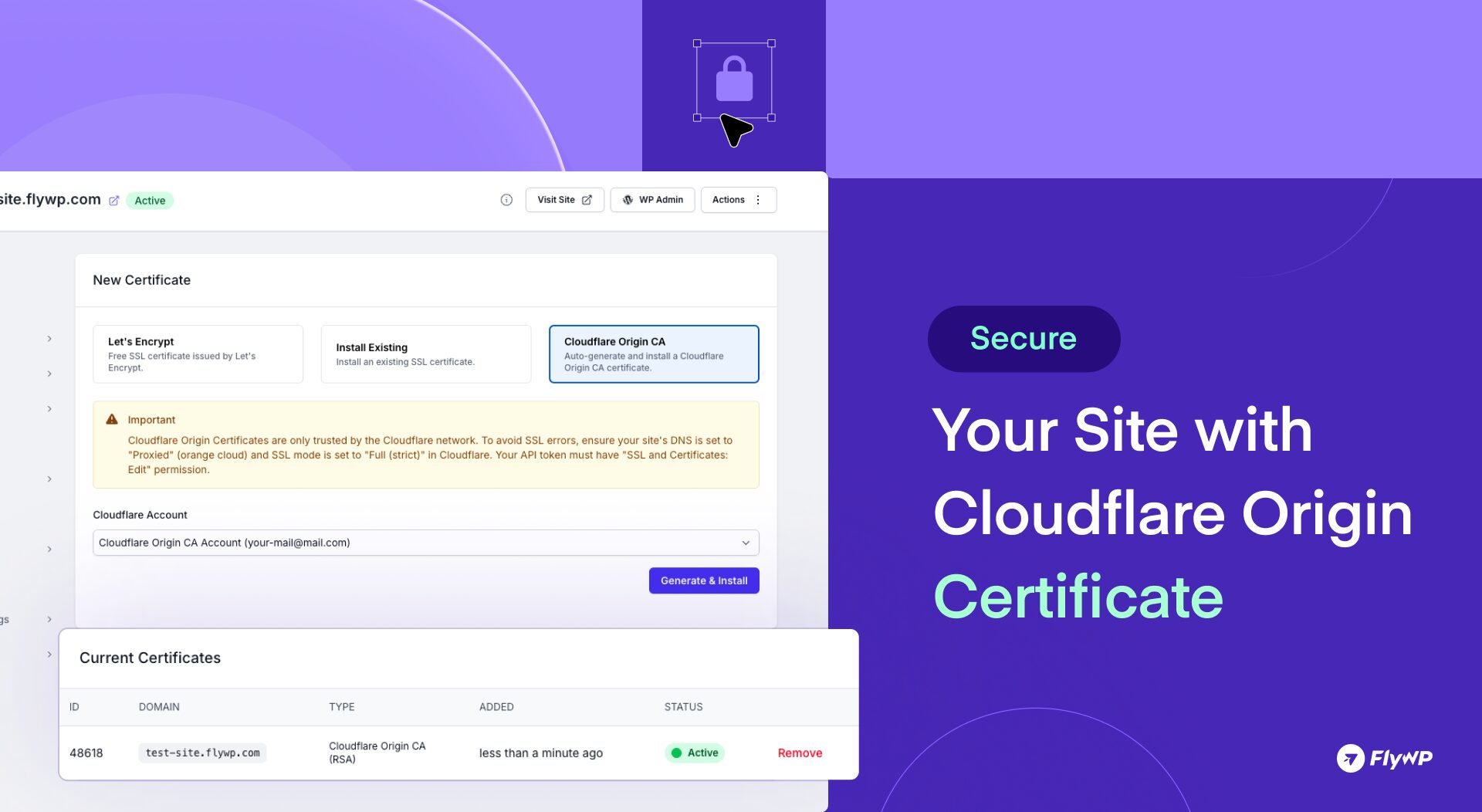 Secure Your Site with Cloudflare Origin Certificate