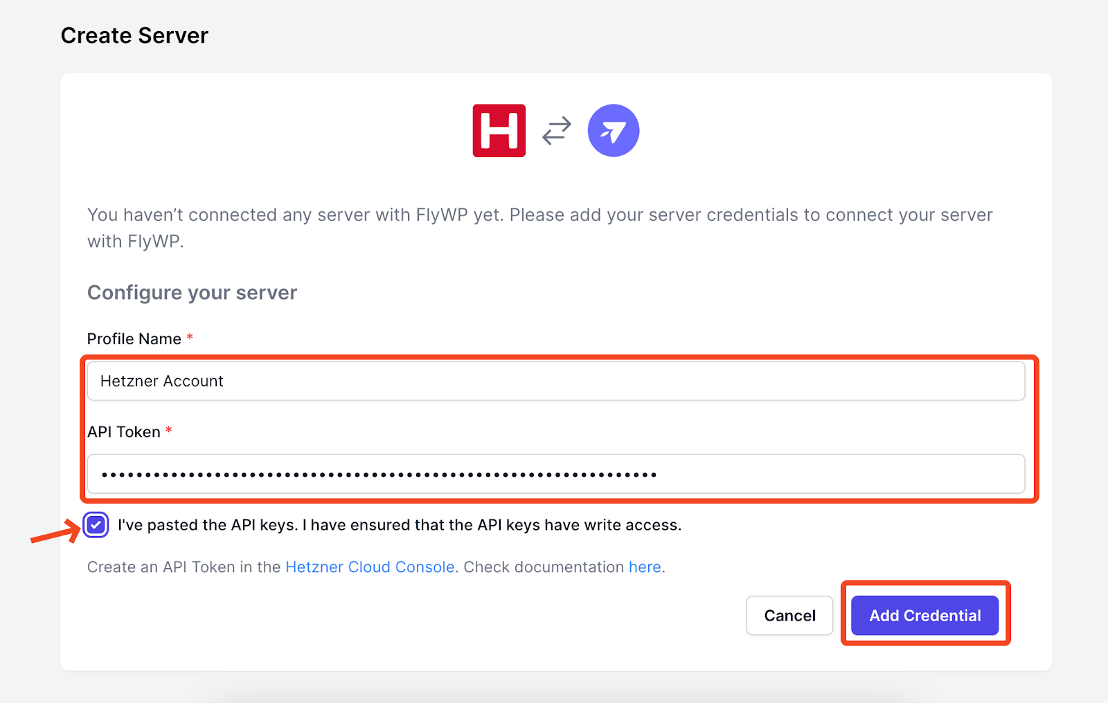 Adding API Credentials